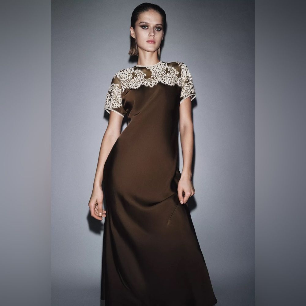 ZARA SATIN LACE DRESS ZW COLLECTION LIMITED EDITION